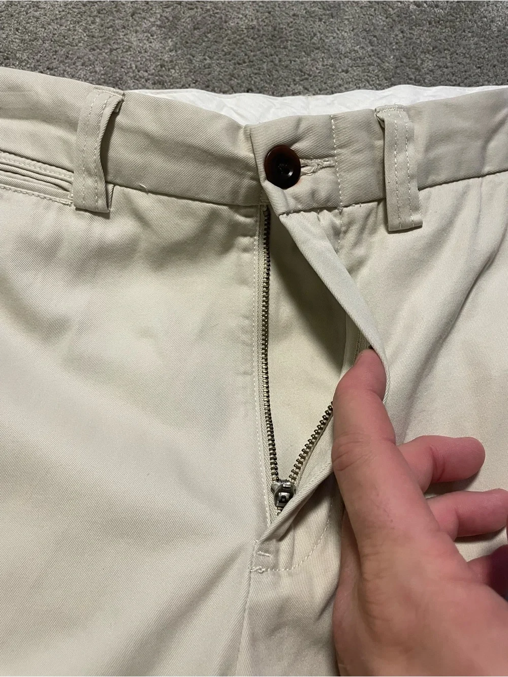 Vintage Polo Ralph Lauren Chino Pants Mens 32x26 Ivory Classic Fit Preppy